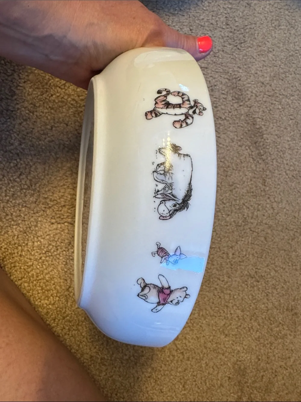 Disney White Winnie the Pooh & Piglet Ceramic Bowl